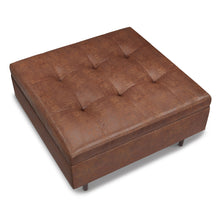 Load image into Gallery viewer, Shay - Large Square Coffee Table Storage Ottoman Mid-Century Style
