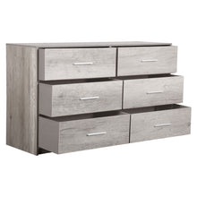Load image into Gallery viewer, Wood Six Drawer Dresser - Gray
