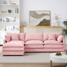 Load image into Gallery viewer, Modular L-Shaped Sectional Sofa With Movable Ottoman
