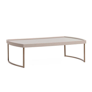 Lisbon - Cocktail Table - Silken Cream / Bronze
