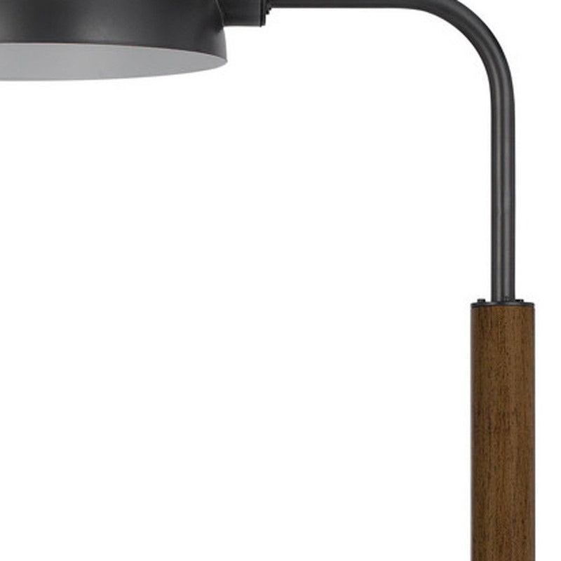 Tray Table Floor Lamp With Bronze Transparent Glass Dome Shade - Brown