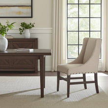Load image into Gallery viewer, Upholstered Linen Solid Wood Dining Side Chair - Brown
