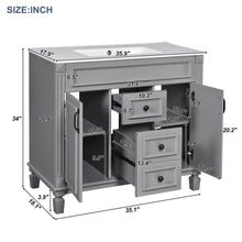 Load image into Gallery viewer, Bathroom Vanity With Top Sink, Mirror Cabinet, 2 Soft Closing Doors &amp; 2 Drawers
