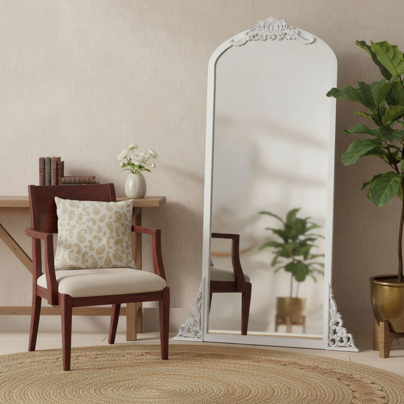 67" Wood Framed Full Length Mirror - White