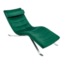 Load image into Gallery viewer, Velvet Lounge Chair - Green And Silver
