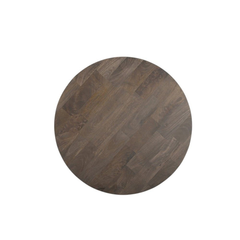 Solid Wood Round Cross Legs Coffee Table - Brown