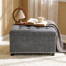 Load image into Gallery viewer, Square Tufted Storage Ottoman With Nailhead Trim
