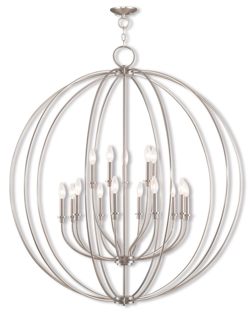 48" Multi Light Dimmable Chandelier With Shades - Nickel