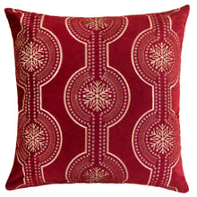 Load image into Gallery viewer, Holiday Throw Pillow With Snowflake Embroidery
