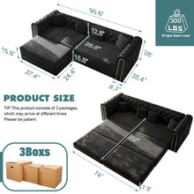Load image into Gallery viewer, 3-In-1 Convertible Sleeper Sofa With Movable Ottoman For Living Room
