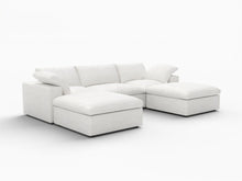 Load image into Gallery viewer, 120" 2 Piece Living Room Set Blend Modular Sofa With Ottoman Storage - White
