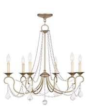 Load image into Gallery viewer, 24" Six Light Dimmable Chandelier With Shades - Silver
