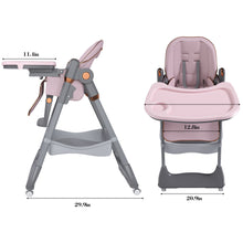 Load image into Gallery viewer, Adjustable Baby High Chair 0-6 Years, Portable Infant Feeding Seat With Safety Belt, Silent Lockable Wheels
