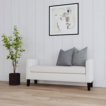 Load image into Gallery viewer, Hollis - Upholstered Accent Bench With Armrests Seating - Vanilla White
