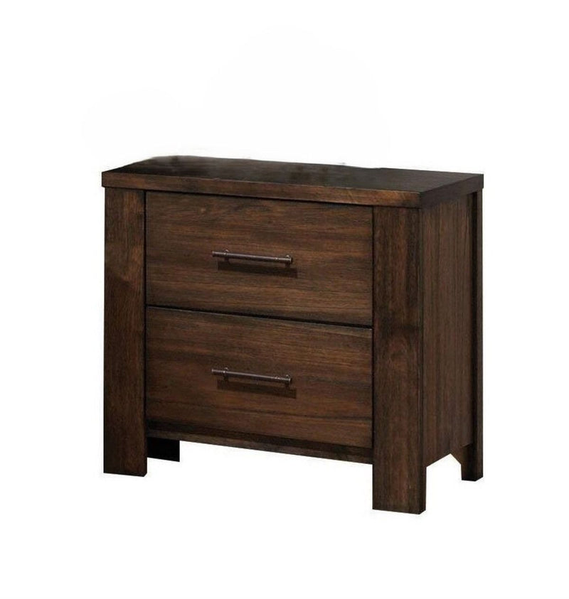 25" Two Drawers Nightstand - Brown