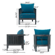 Load image into Gallery viewer, Outdoor Acacia Wood Club Chairs With Cushions
