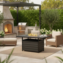 Load image into Gallery viewer, Rectangular Propane Fire Pit Table With Burner, Lava Rock, Waterproof Cover
