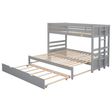 Load image into Gallery viewer, Twin over Pull-out Bunk Bed with Trundle, Gray
