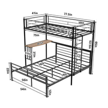 Load image into Gallery viewer, Bunk Bed With Built In Desk &amp; Guardrail Frame
