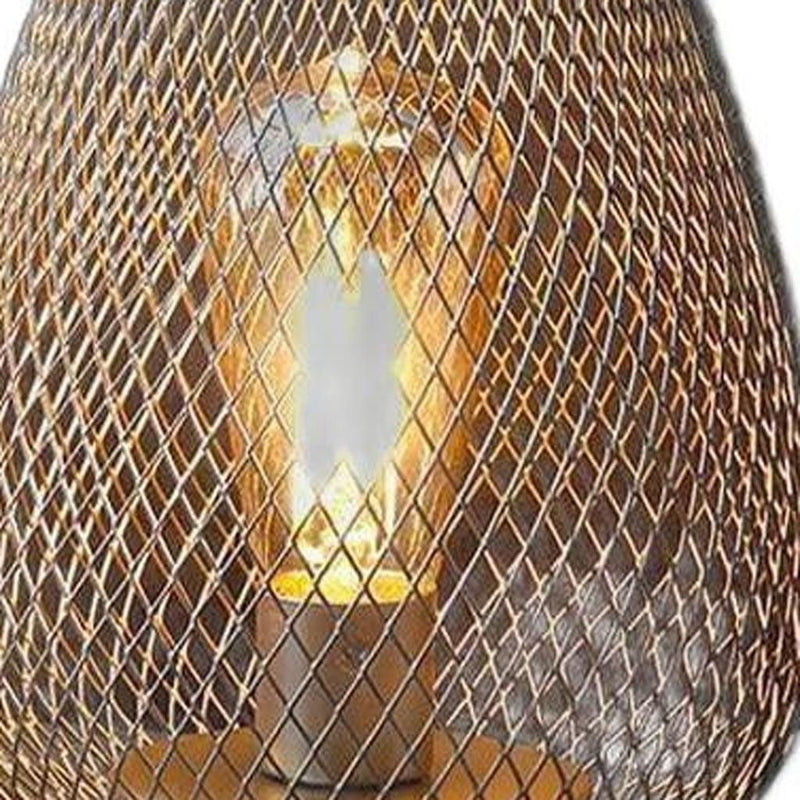 Pierced Geometric Cordless Lantern Lamps (Set of 2) - Silver