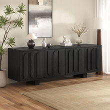 Load image into Gallery viewer, Farmhouse TV Stand, Storage Media Console With Adjustable Shelves &amp; 3 Cable Holes
