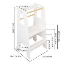 Load image into Gallery viewer, Standing Tower, Child Kitchen Step Stool Toddler, Montessori Stool Adjustable Height - White
