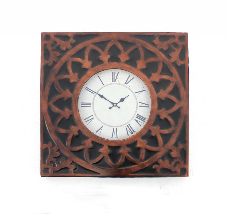 Square Analog Wall Clock - Bronze