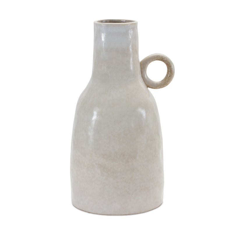 Round Table Vase - Gray / White