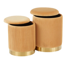 Load image into Gallery viewer, Marla - Contemporary Nesting Pleated Ottoman Set

