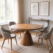 Load image into Gallery viewer, 48" Wood Pedestal Base Round Top Dining Table - Natural

