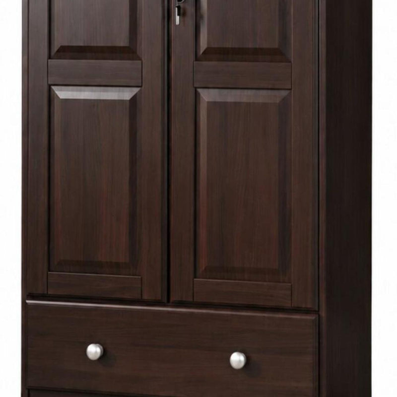 Solid Wood Two Door Single Drawer Combo Dresser (762944) - Espresso