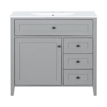 Load image into Gallery viewer, Bathroom Vanity With Sink, Cabinet With 3 Drawers And Adjustable Shelf
