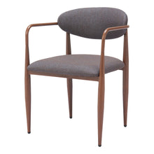 Load image into Gallery viewer, Fabric Upholstered Open Back Dining Arm Chairs (Set of 2) - Gray / Brown
