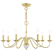 Load image into Gallery viewer, Seven Light Dimmable Chandelier With Shades - Brass
