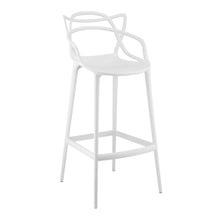 Load image into Gallery viewer, Abstract Mod Low Back Bar Height Chair With Footrest 43" - White
