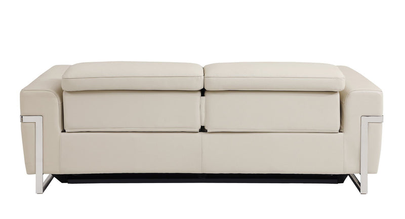 Italian Leather Reclining USB Sofa (720400) - Beige