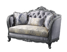 Load image into Gallery viewer, Silk Blend Loveseat And Toss Pillows - Gray / Platinum
