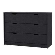 Load image into Gallery viewer, Manufactured Wood Six Drawer Modern Dresser - Black

