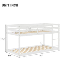 Load image into Gallery viewer, Twin Over Twin Floor Bunk Bed Comfortable - White
