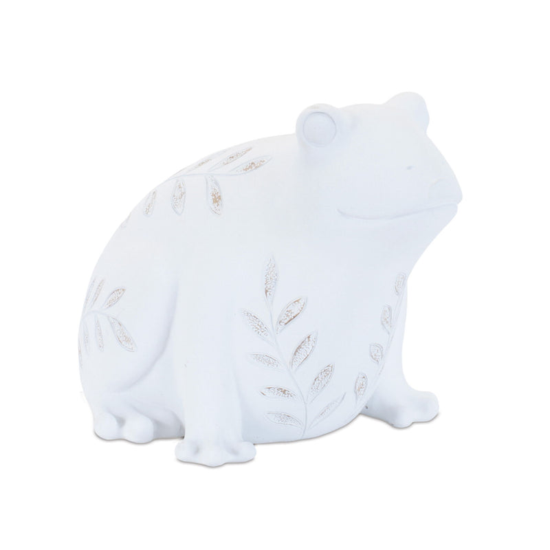 Poly Frog Turtle Figurines (Set of 2) - White