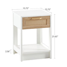 Load image into Gallery viewer, 15.75" Rattan End Table With Drawer, Modern Nightstand, Side Table For Living Room, Bedroom
