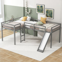 Load image into Gallery viewer, L Shaped Loft Bed With Ladder And Slide
