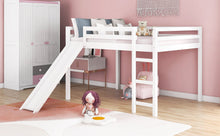 Load image into Gallery viewer, Full Loft Bed With Slide, Multifunctional Design - White
