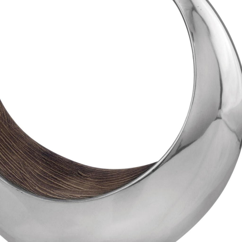 Circular Decorative Bowl - Brown / Silver