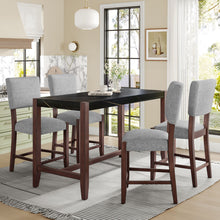 Load image into Gallery viewer, 5 Piece Counter Height Dining Set, Bar Table With 4 Upholstered Chairs
