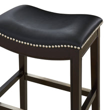 Load image into Gallery viewer, Solid Wood Backless Counter Height Bar Chair - Black / Espresso
