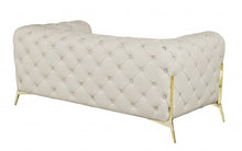 Load image into Gallery viewer, Italian Leather Loveseat - Beige / Gold
