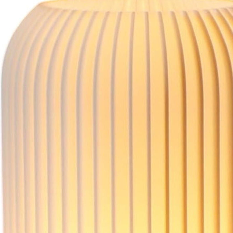 Ribbed USB Lantern With Novelty Shade - Beige