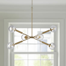 Load image into Gallery viewer, Sputnik Six Light Dimmable Chandelier With Shades - Gold / Clear
