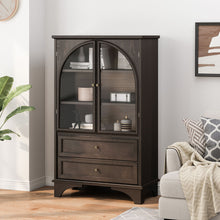 Load image into Gallery viewer, Glass Door Display Case With 2 Drawers And Adjustable Shelf
